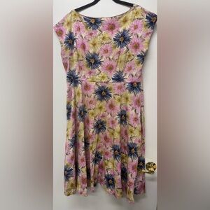 Floral Pink and Blue Women's Dress